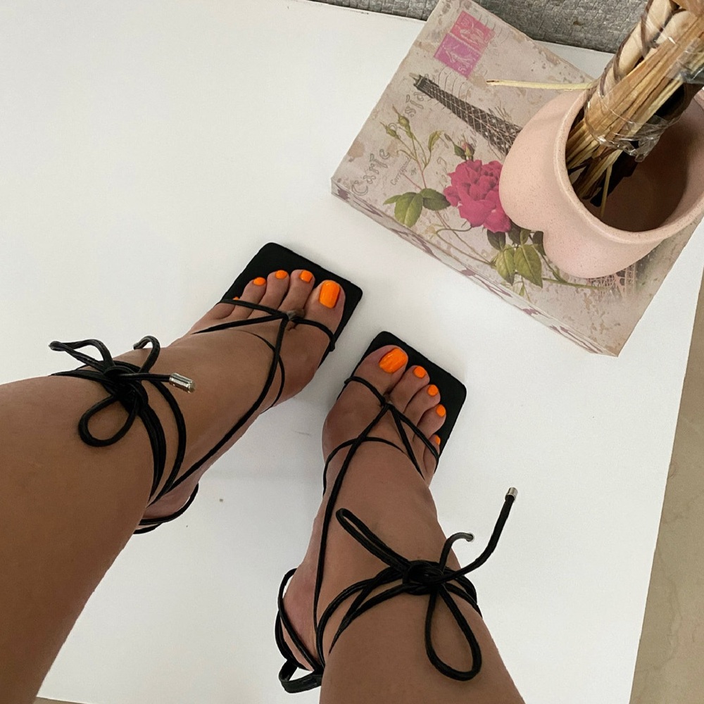 Elegant Black Strappy Sandals